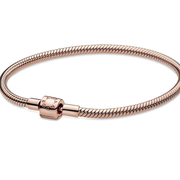New Pandora Rose Moments Barrel Clasp Snake Chain Bracelet - Picture 3 of 8